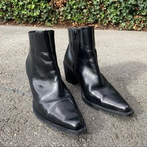 Vintage Leather Pointed Boots
